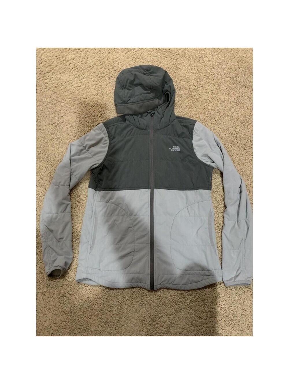 Women's the north face light quilted jacket gray S SMALL hooded